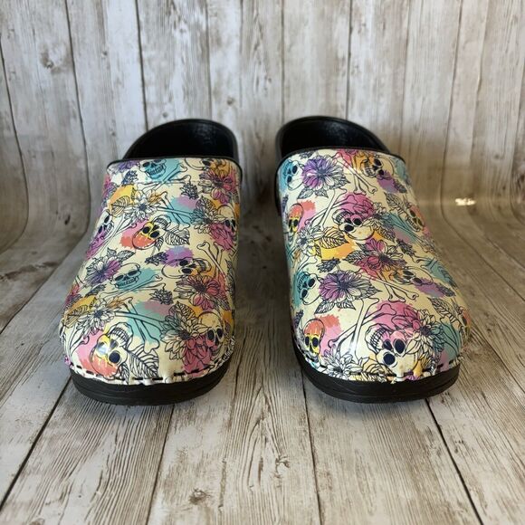 BJORK PROFESSIONAL Bonita Skull Multicolor Leather Clogs EU Size 40-41 US 9-10 - Picture 6 of 9